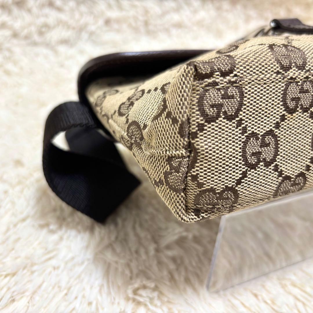 美品✨グッチ ボディバッグ GG キャンバス ジャッキー ベージュ ブラウン