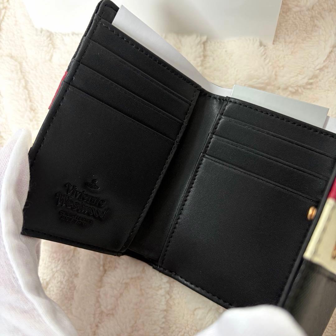 【新品】Vivienne Westwood 三つ折り財布 【箱・袋付き】赤 黒