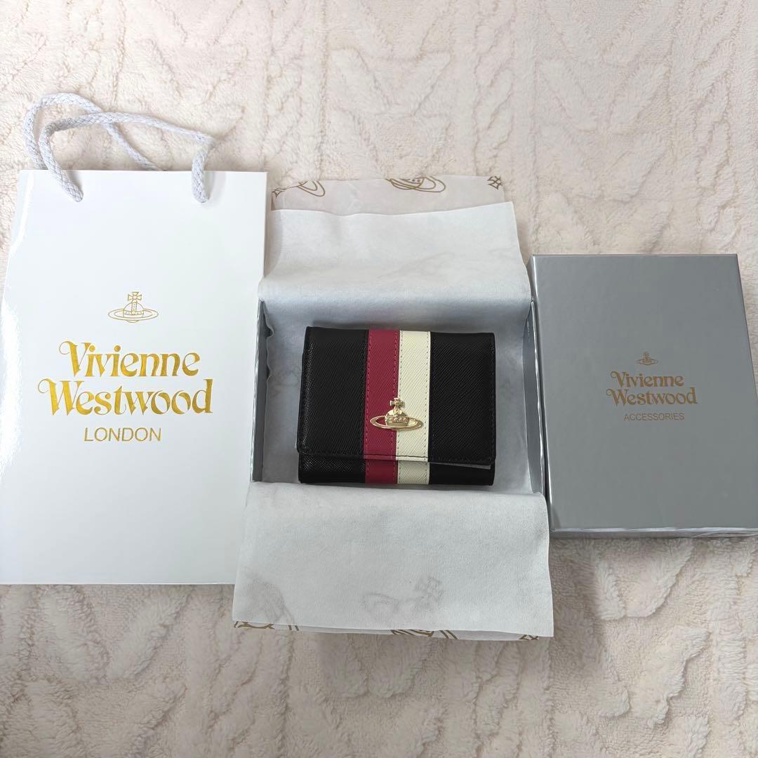 【新品】Vivienne Westwood 三つ折り財布 【箱・袋付き】赤 黒