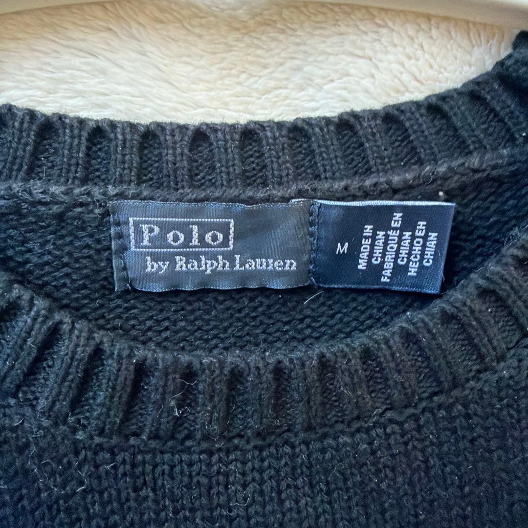 Polo by Ralph Lauren ベア刺繍ニット　 M 黒