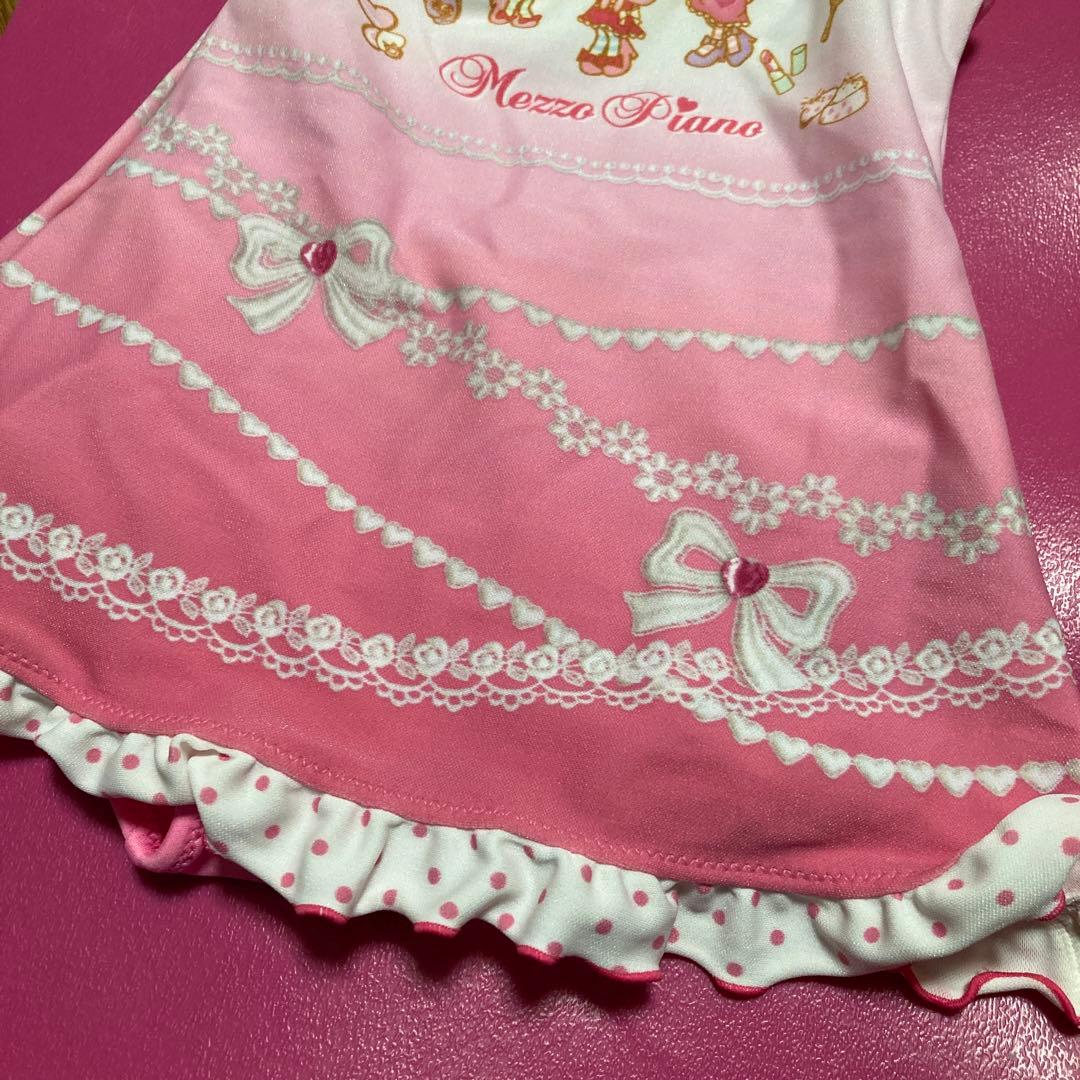 販売終了品❤︎新品タグ付❤︎メゾピアノ❤︎１２０㎝❤︎みみちゃん❤︎水着❤︎レースとコスメ柄