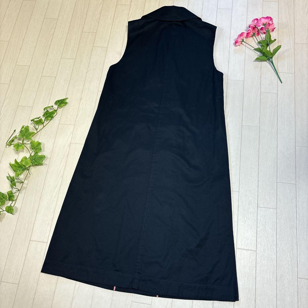 美品 アナイ ANAYI 撥水 2WAY ギャバトレンチコート ジレ ネイビー