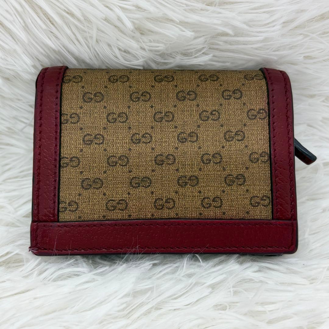 美品✨️グッチ ドラえもん 二つ折り財布 レザー GG レッド コラボ