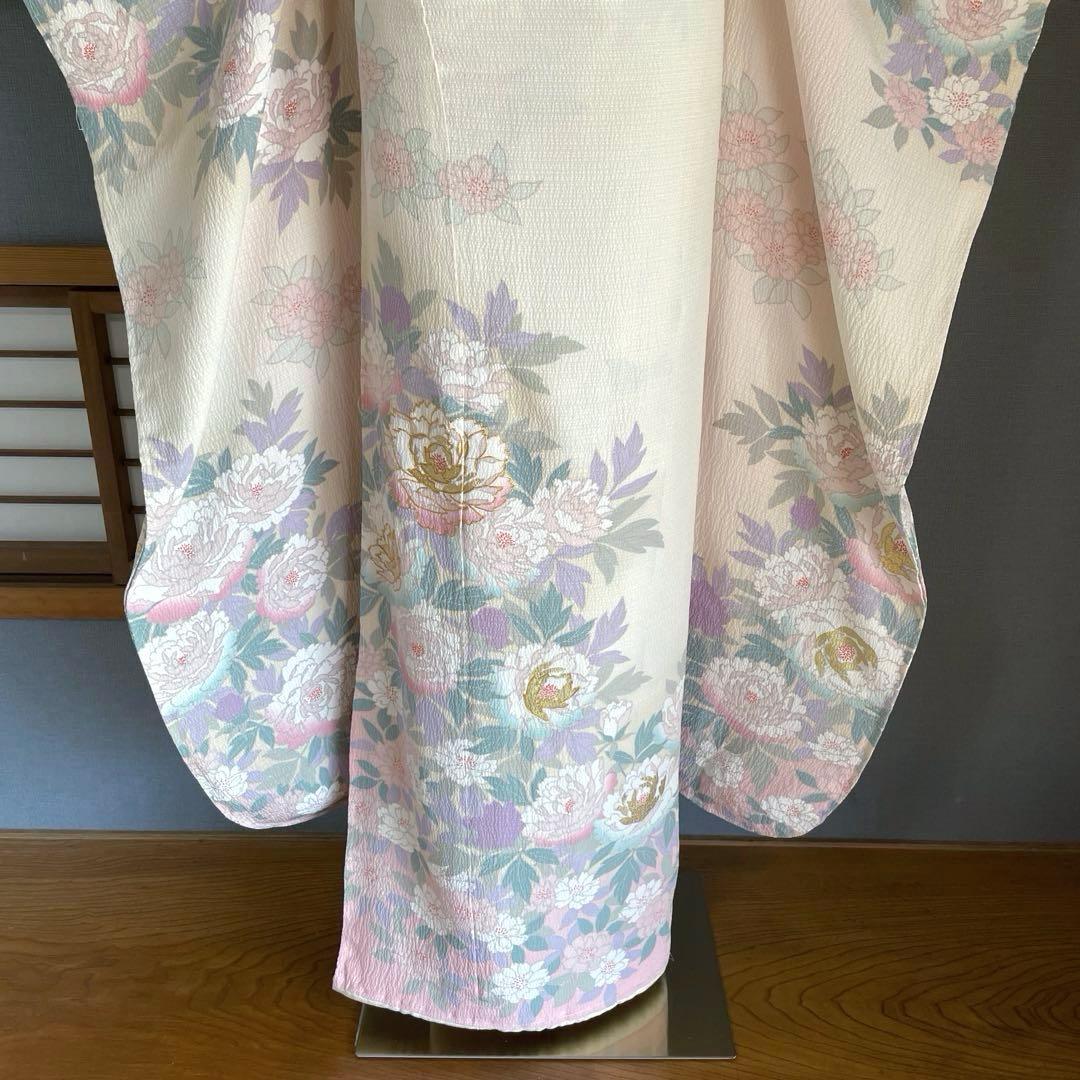 振袖フルセット　高身長　手描き友禅　銀通し　成人式振袖　振袖　裄丈70 ➕サイズ