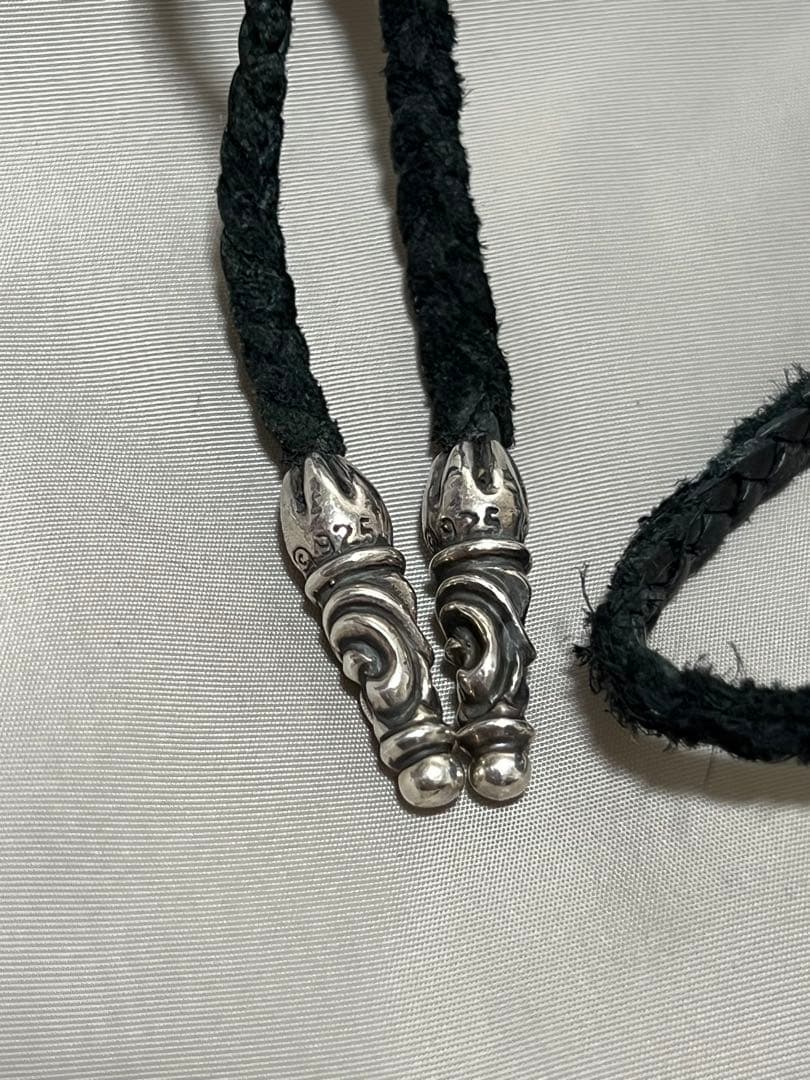クロムハーツ CHROME HEARTS スクロール レザーブレード ネックレス