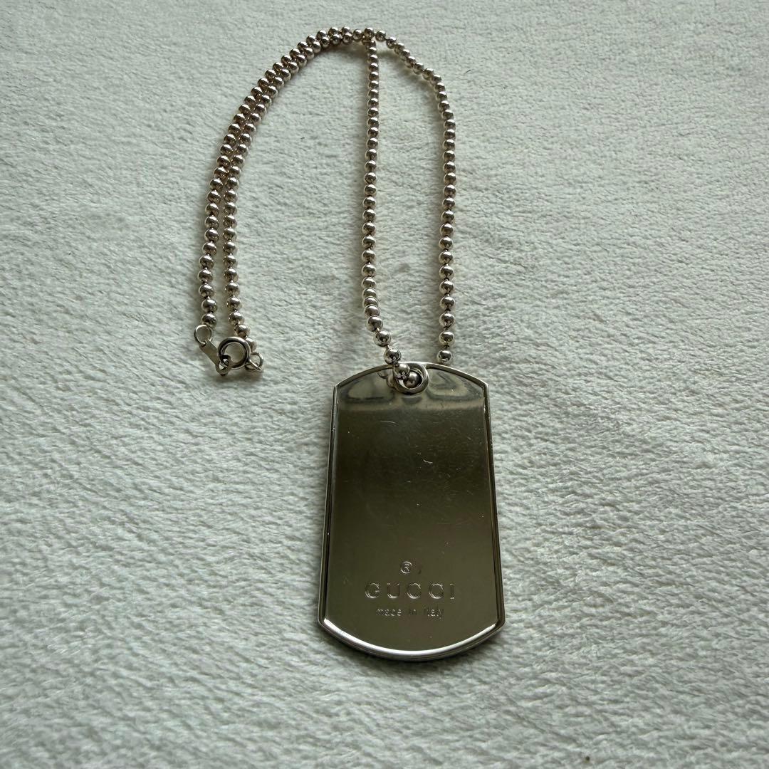 GUCCIグッチ ドックタグネックレス SV925 ボールチェーン50cm正規品