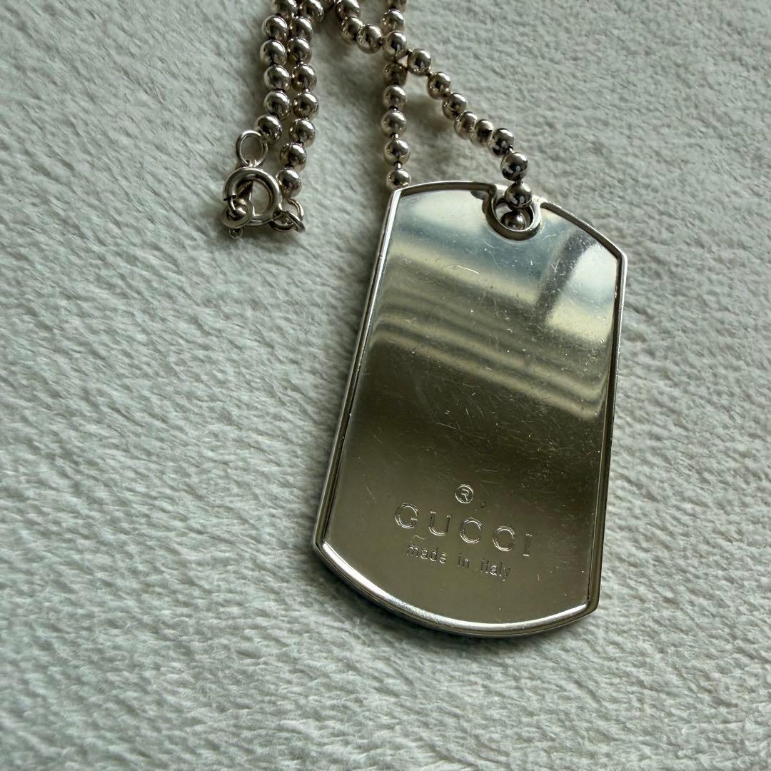 GUCCIグッチ ドックタグネックレス SV925 ボールチェーン50cm正規品