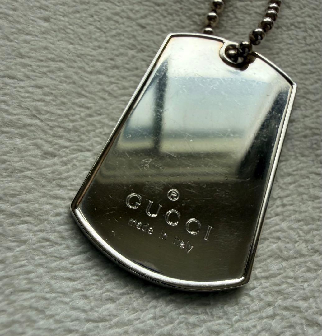 GUCCIグッチ ドックタグネックレス SV925 ボールチェーン50cm正規品