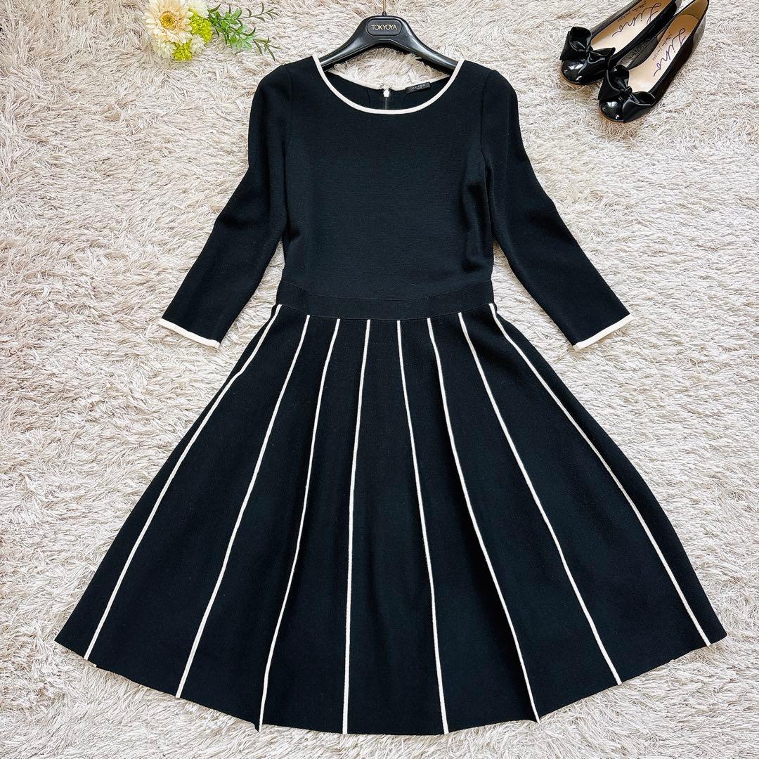 極美品✨COTOO プリーツライクニットワンピース ブラック 三陽商会 38