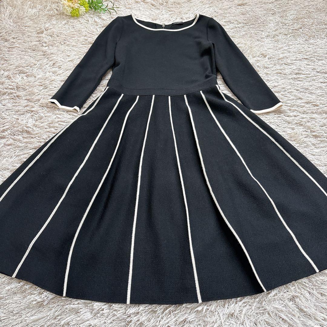 極美品✨COTOO プリーツライクニットワンピース ブラック 三陽商会 38