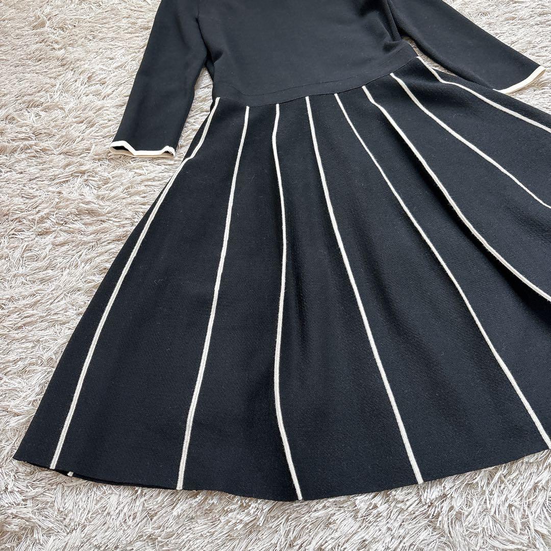 極美品✨COTOO プリーツライクニットワンピース ブラック 三陽商会 38