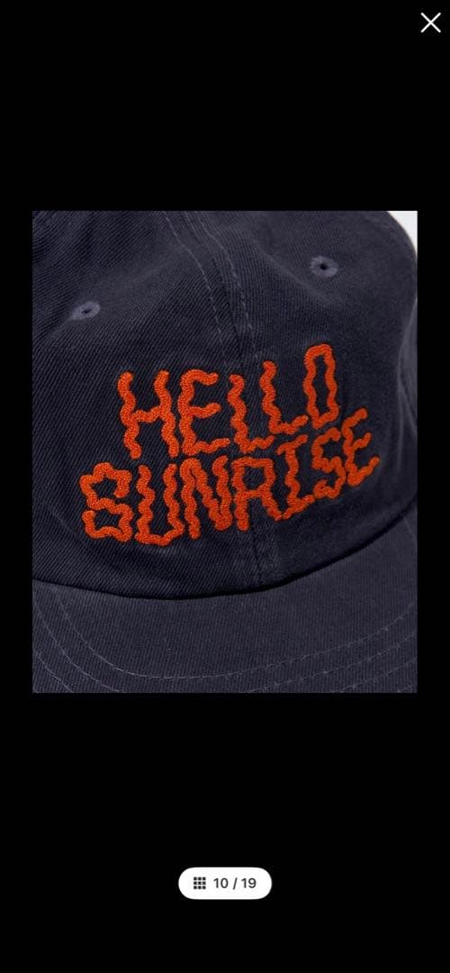HELLO SUNRISE 刺繍ネイビーキャップ