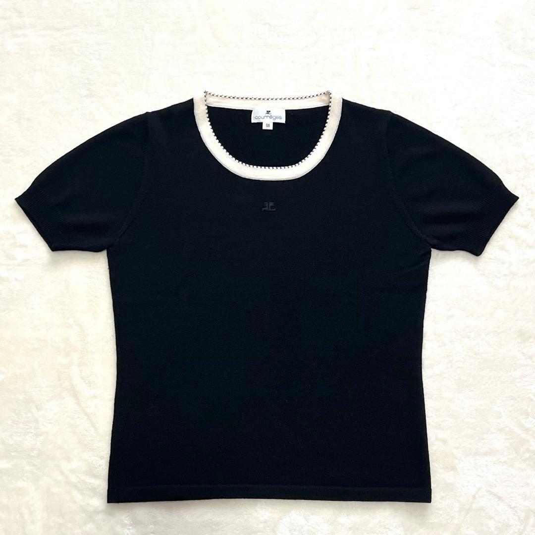 未使用級✨Courreges ポイントロゴ アンサンブル ニット ブラック