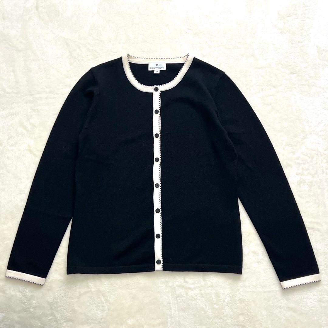 未使用級✨Courreges ポイントロゴ アンサンブル ニット ブラック