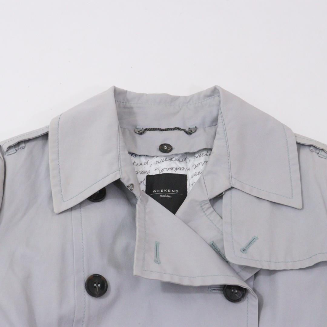 【美品】MaxMara トレンチコート 2WAYライナー付 ライトグレー 42