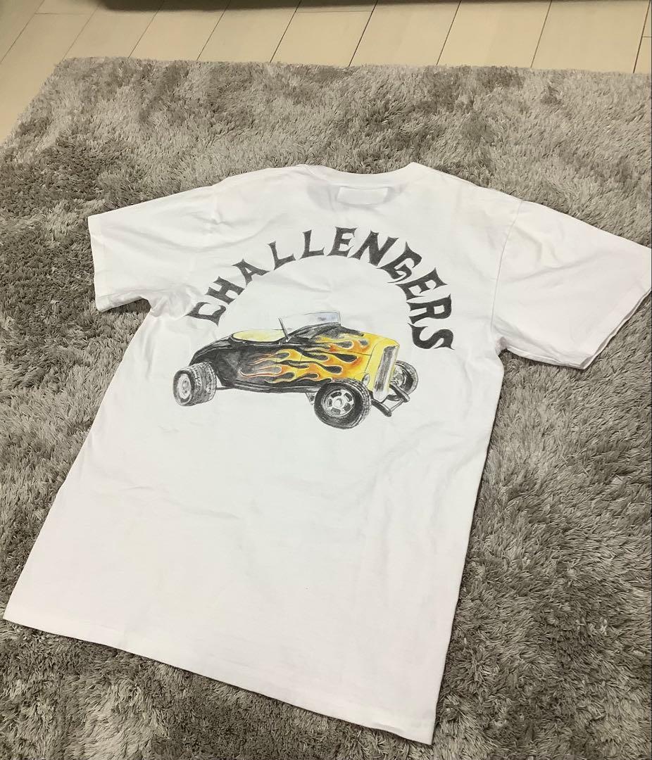 Lサイズ CHALLENGERS 炎の車 Tシャツ
