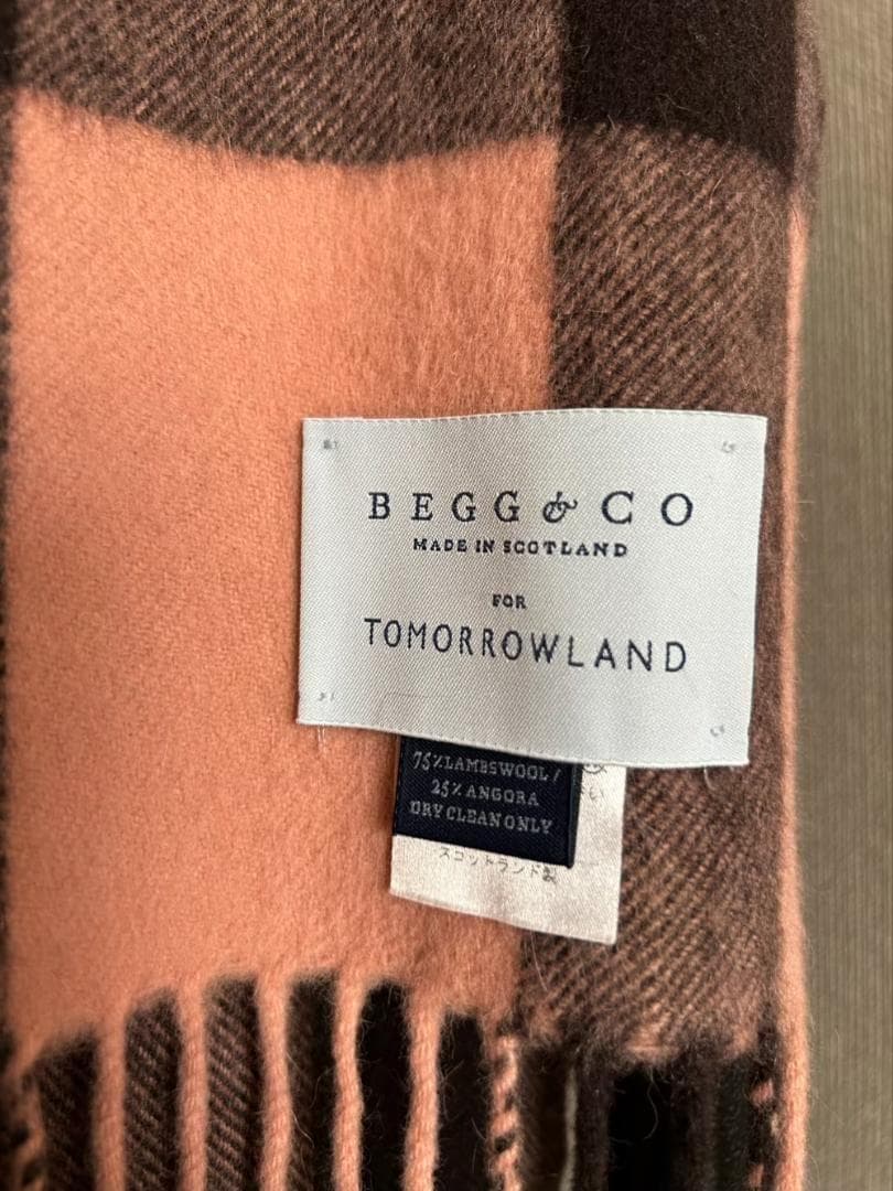 BEGG & CO アンゴラストール TOMORROWLAND 別注 チェック柄