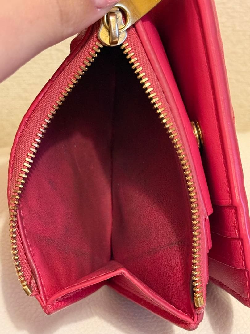 BOTTEGA VENETA ピンク レザー 二つ折り財布