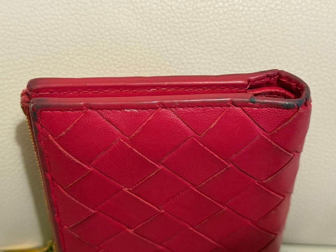 BOTTEGA VENETA ピンク レザー 二つ折り財布