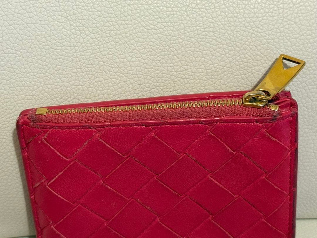 BOTTEGA VENETA ピンク レザー 二つ折り財布