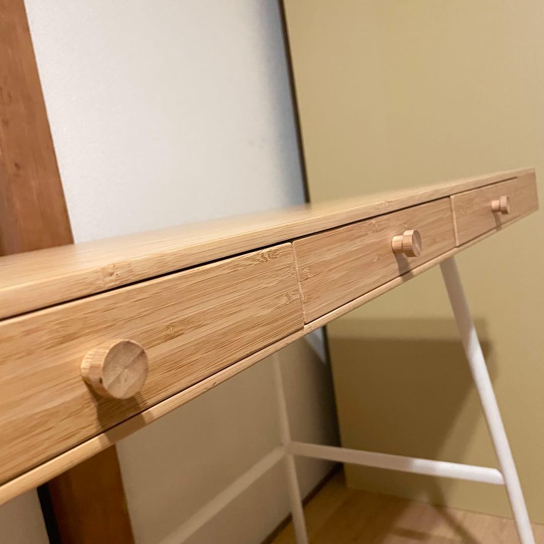 【送料込み】IKEA リルオーセン 竹 デスク 木
