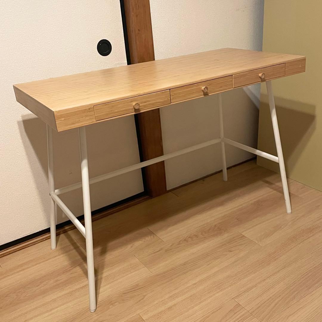 【送料込み】IKEA リルオーセン 竹 デスク 木