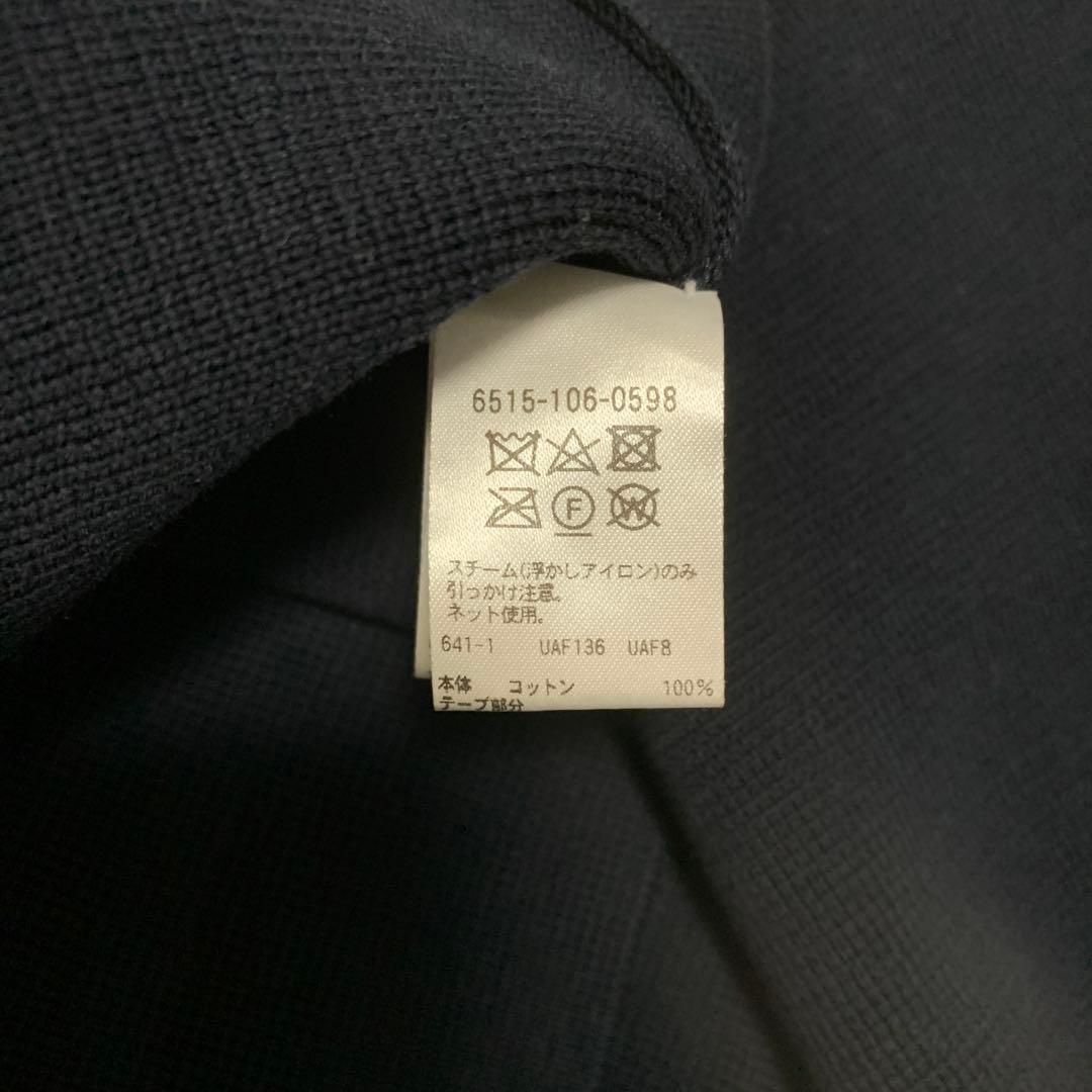 ドゥロワー クルーネック　ネイビー 長袖ニットジャケット　38