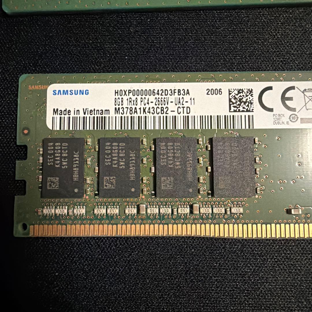 メモリー Samsung 8GB DDR4 PC4-2666V (DDR4 16GB)