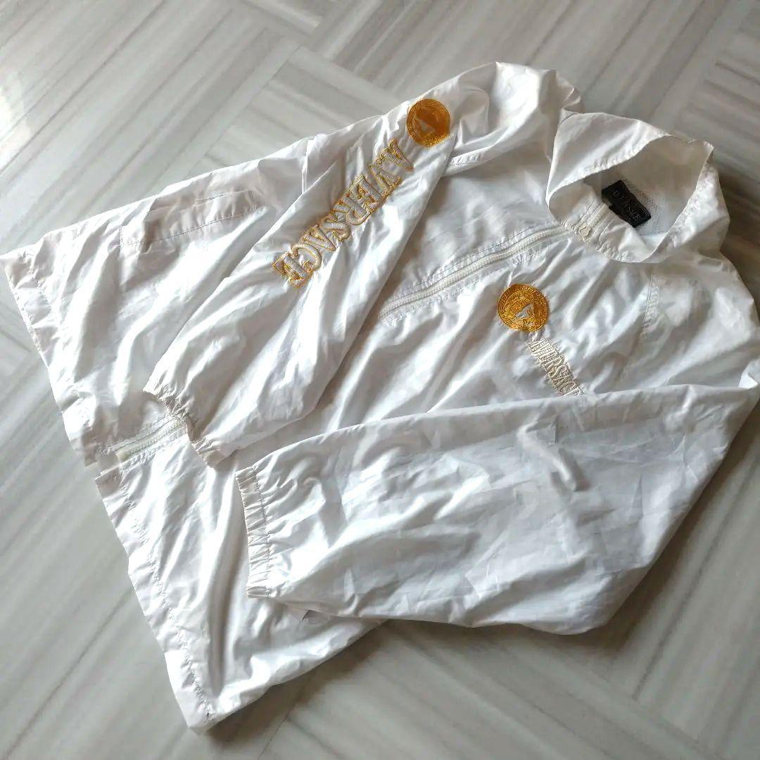 【レア】【美品】VERSACE　ヴェルサーチ　ナイロンホワイトジャケット