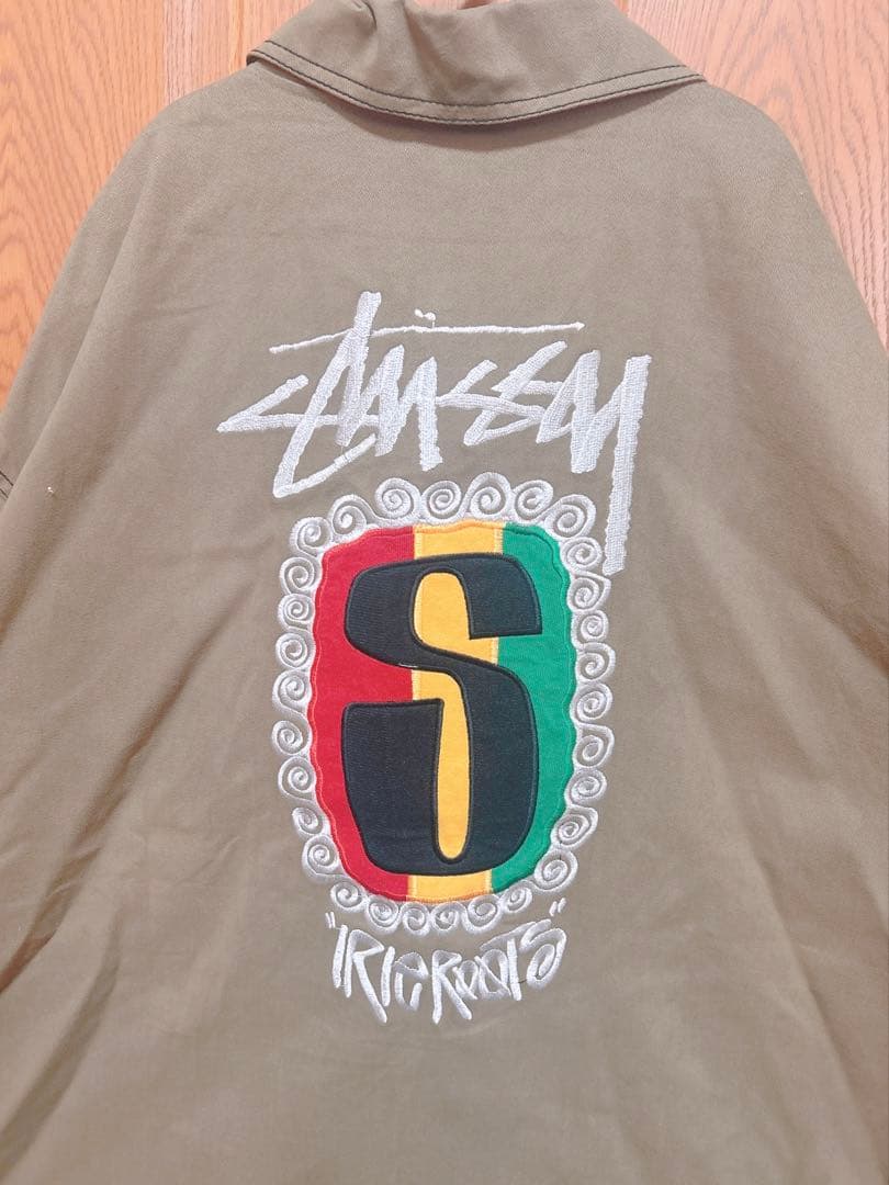 【値下げ⭕️】old stussy IRIE ROOTS カバーオール カーキ色