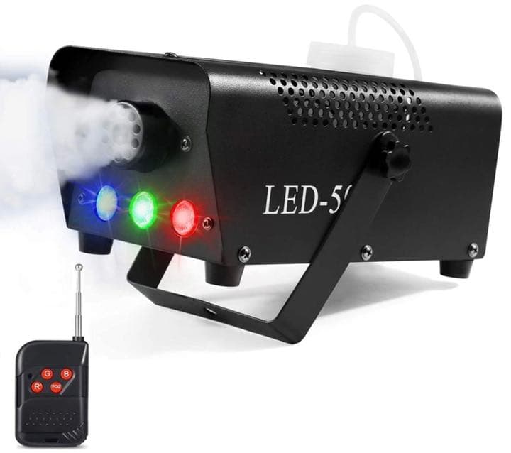 スモークマシン フォグマシン 500W 3 LED RGBモード 赤緑青LED