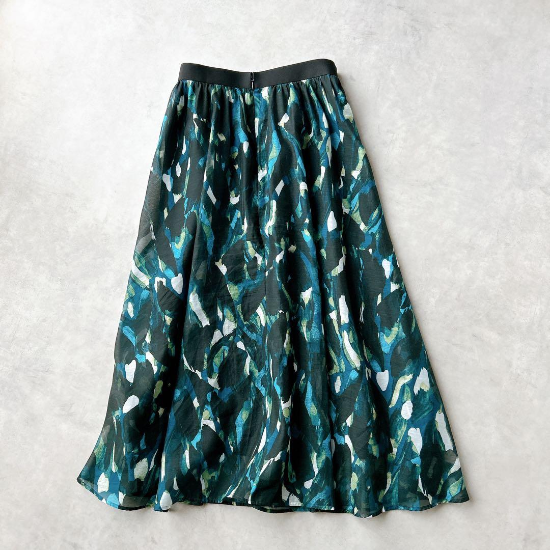 定価2万円☆24SS☆アナイ　ANAYI アートプリント　ギャザータックスカート
