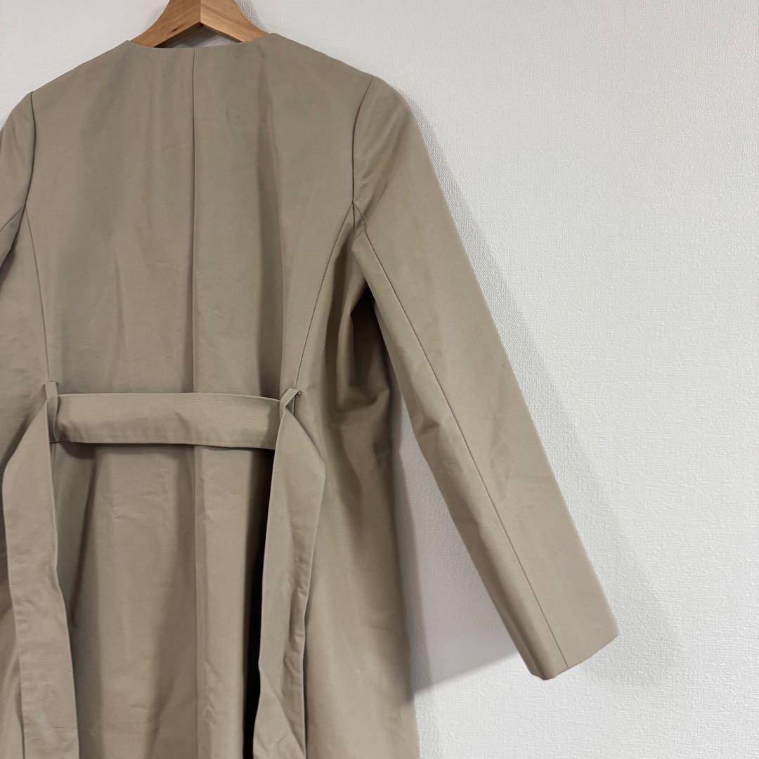 【美品】ユナイテッドアローズノーカラートレンチ 38サイズ ベージュ春秋