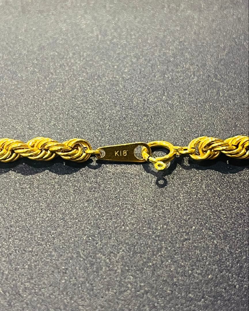 ◾️K18◾️パイプロープネックレス◾️14.3g◾️美品◾️保証書付き◾️刻印あり