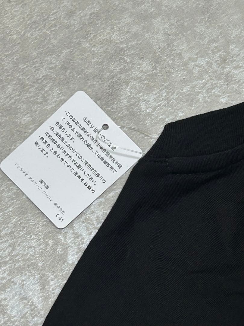 新品 Armani Exchange ブラック Tシャツ ビッグロゴ M 金刺繍