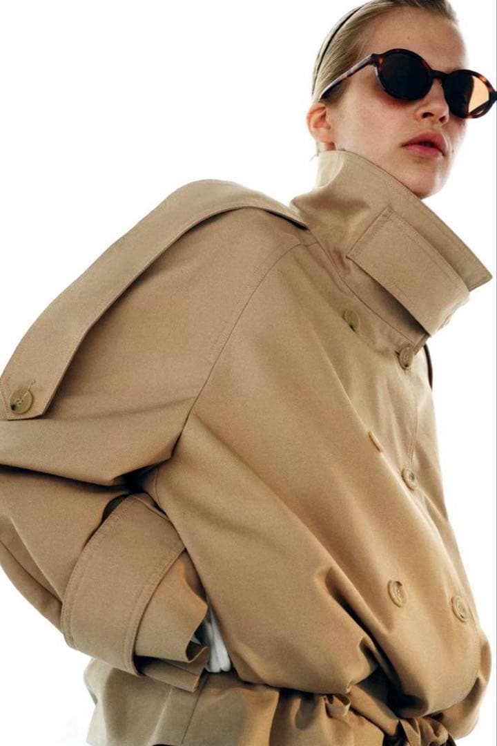 【ZARA】ザラS ショート丈ハイネックトレンチコート ZWCOLLECTION