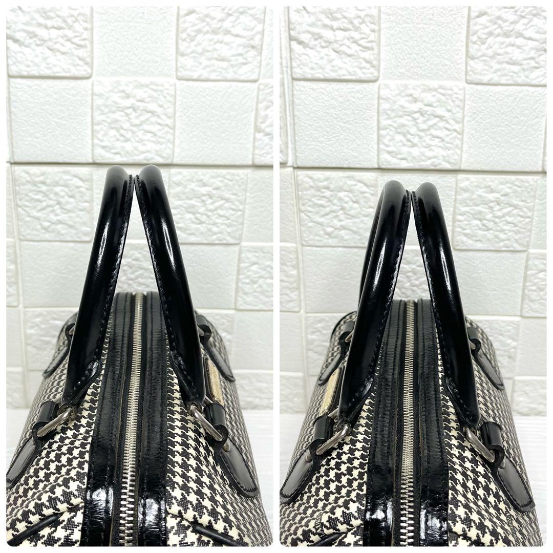 ✨上美品✨☘️ラルフローレン☘️✨ミニボストンバッグ✨千鳥格子✨PVC✨本革✨