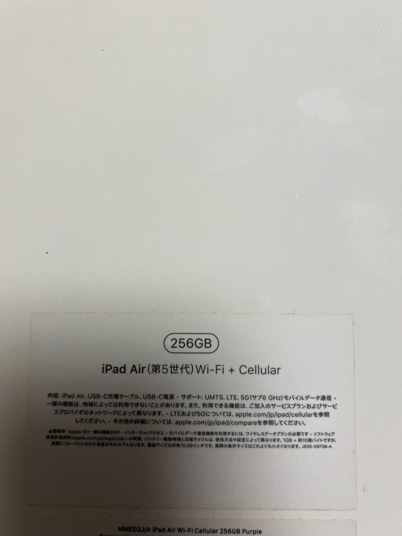 iPad Air第5世代 10.9インチ 使用頻度低 WiFi＋Cellular