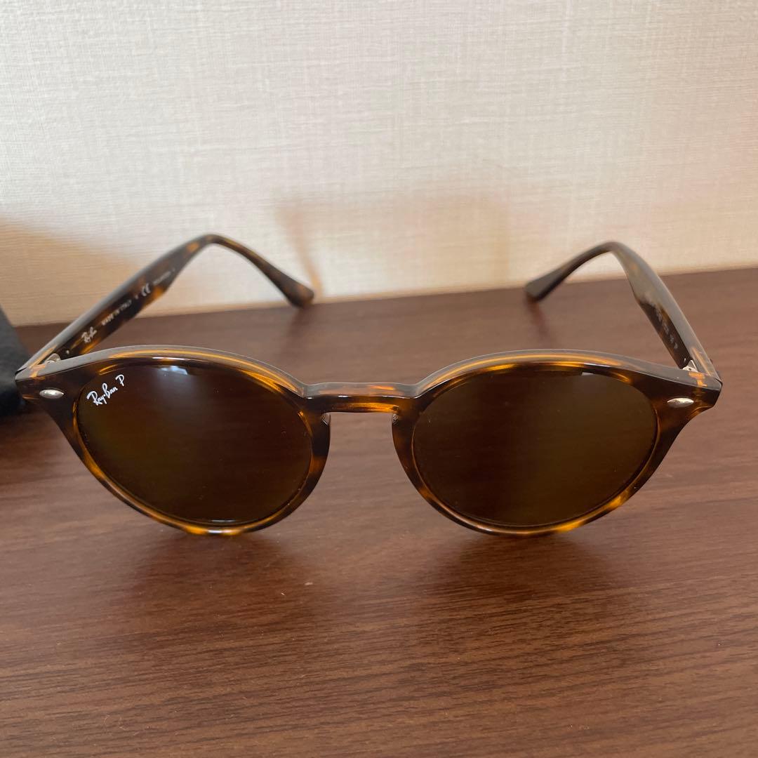 Ray-Ban ブラウン ラウンドサングラス ケース付き