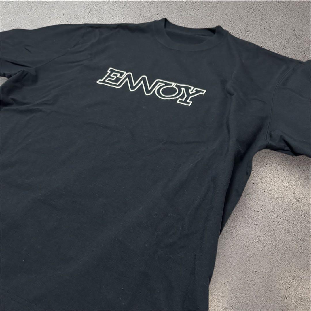 ENNOY ロゴTシャツ Lネイビー