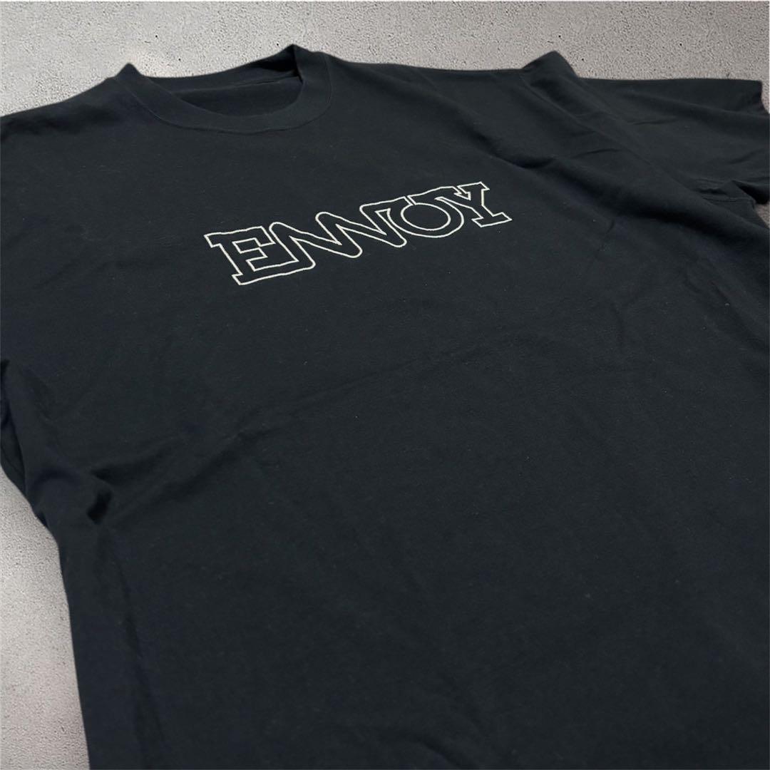 ENNOY ロゴTシャツ Lネイビー