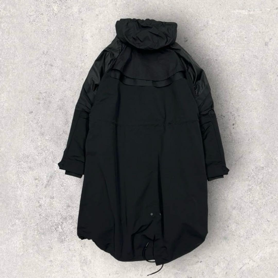 11502【美品・限定コラボ】ナイキ×サカイ☆黒モッズコート　ロングコート