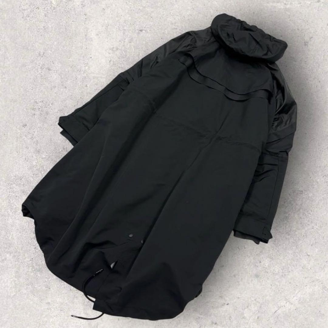 11502【美品・限定コラボ】ナイキ×サカイ☆黒モッズコート　ロングコート