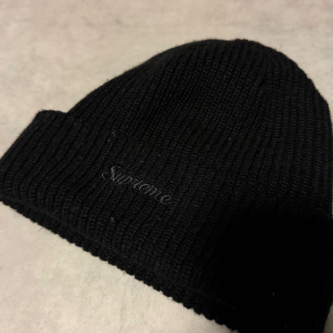 supreme ビーニー ブラック ニット帽