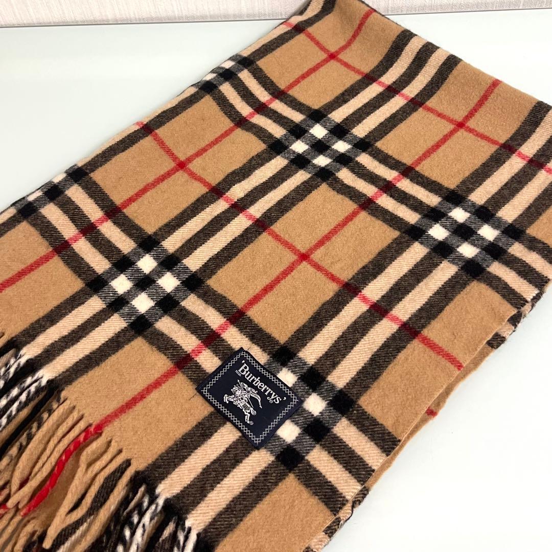 『美品』バーバリー ひざ掛け メガチェック ウール 大判 西川産業