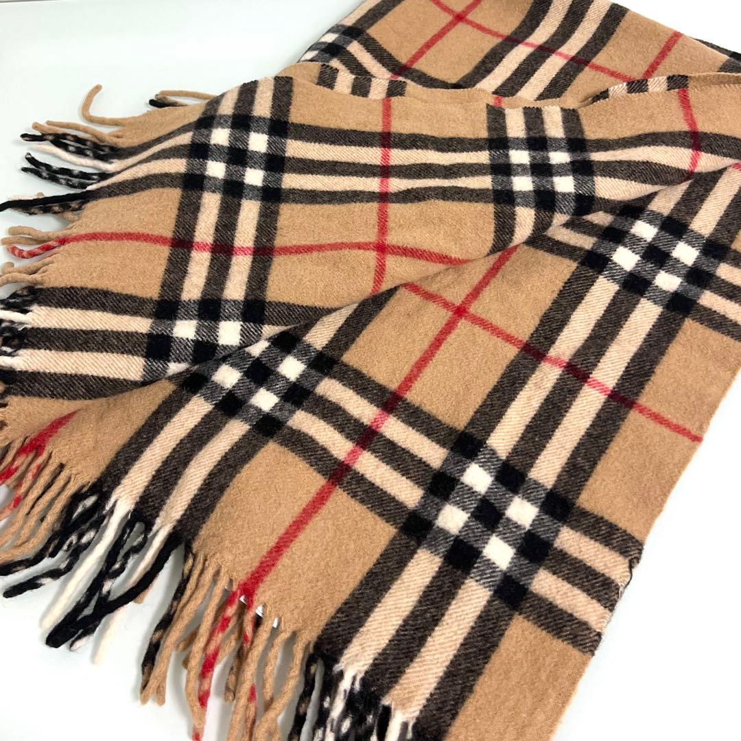 『美品』バーバリー ひざ掛け メガチェック ウール 大判 西川産業