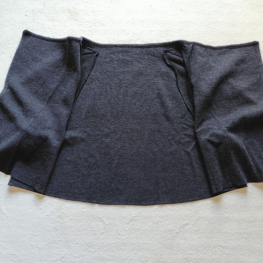 【美品】芽風 モヘヤ混 切替 ニット カーディガン チャコール ネイビー 38