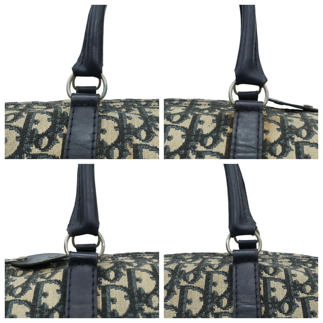 美品 Dior ディオール ミニボストン ハンドバッグ トロッター ネイビー