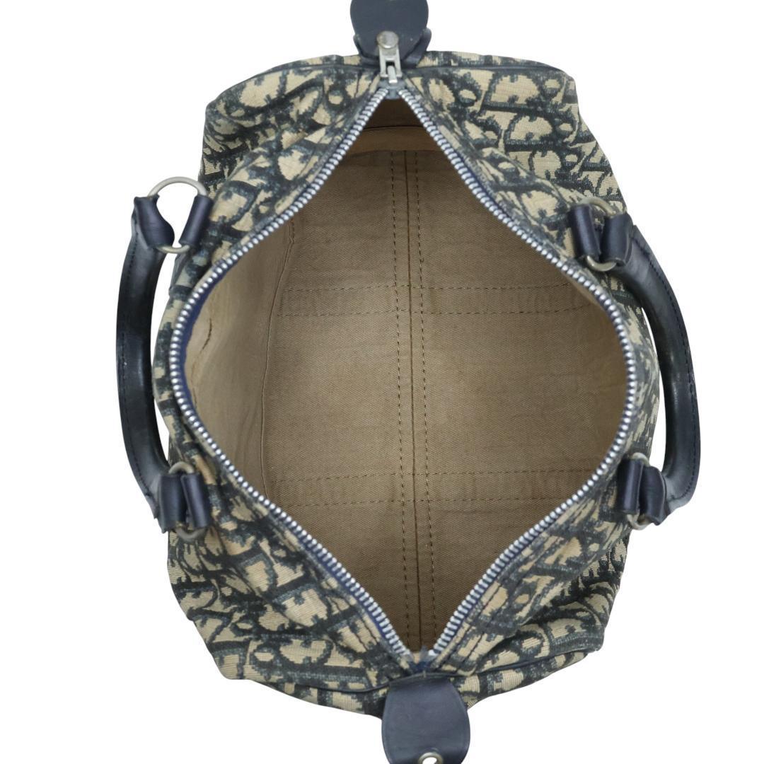 美品 Dior ディオール ミニボストン ハンドバッグ トロッター ネイビー