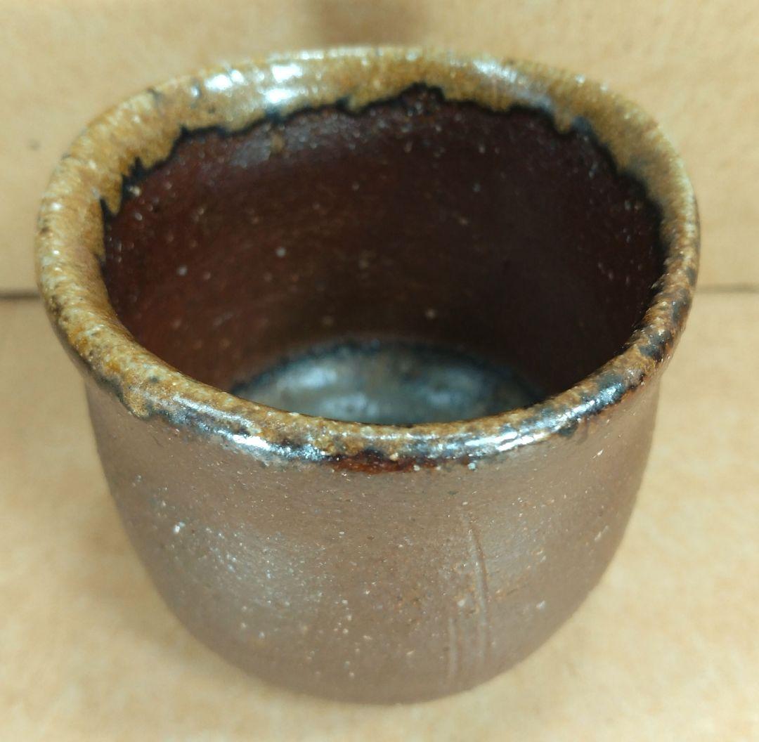 【本物保証】伊勢崎満 備前ぐい呑 栞 共布 共箱 未使用品 備前焼 その①